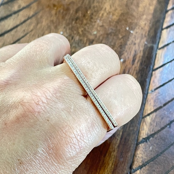 Monica Vinader diamond double finger rings. Two for the price of one! - Picture 2 of 4